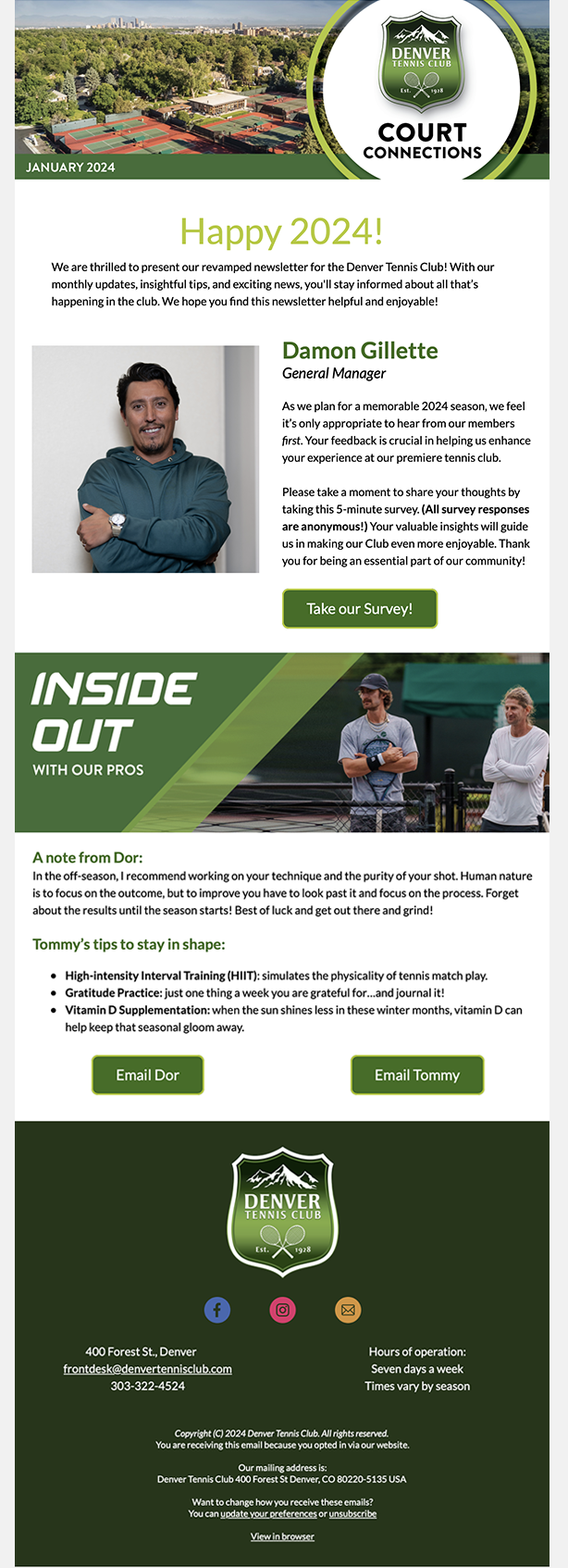 Club Email Newsletter